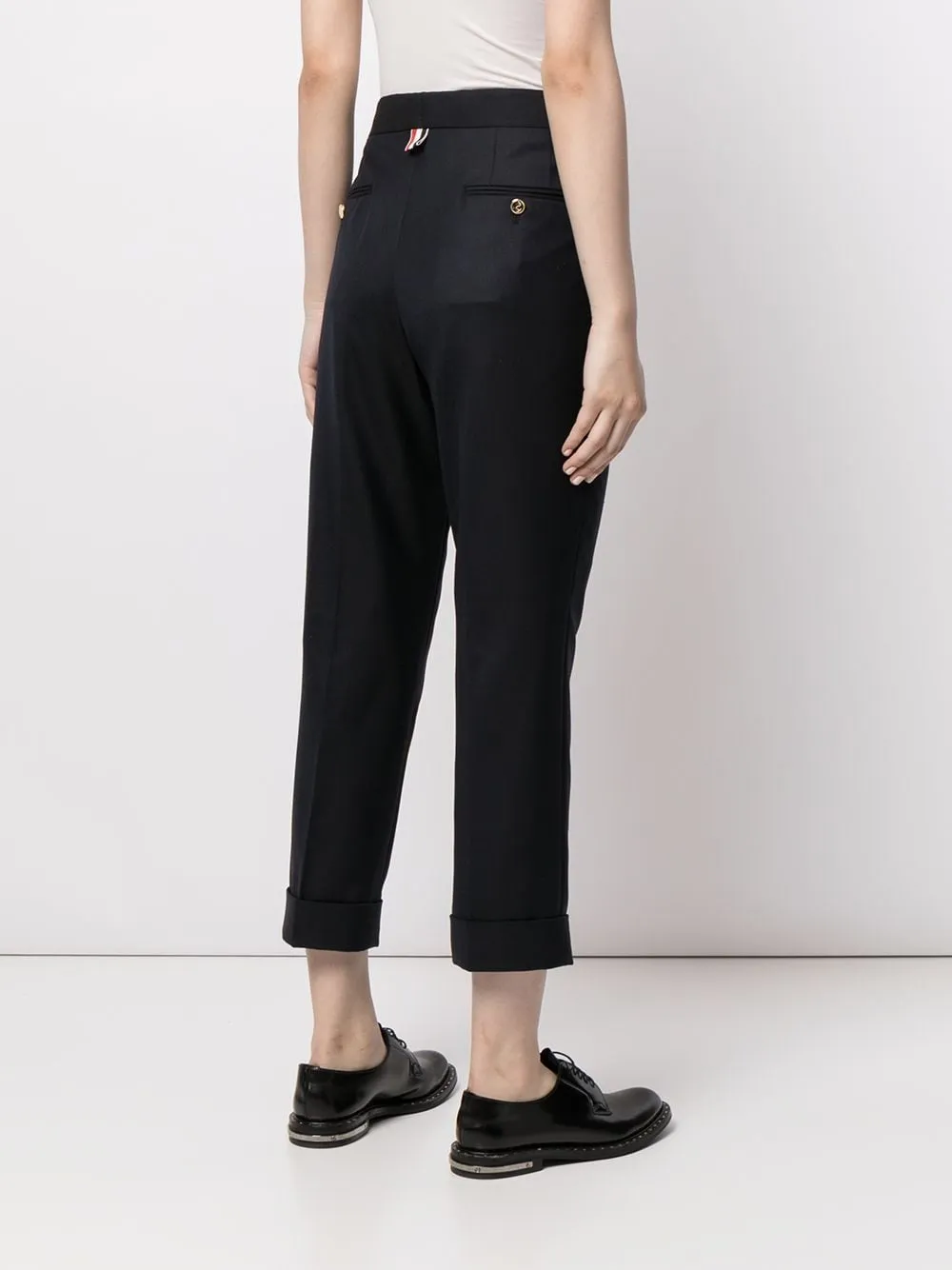 Super 120's wool twill slim-fit trousers