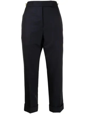 Super 120's wool twill slim-fit trousers