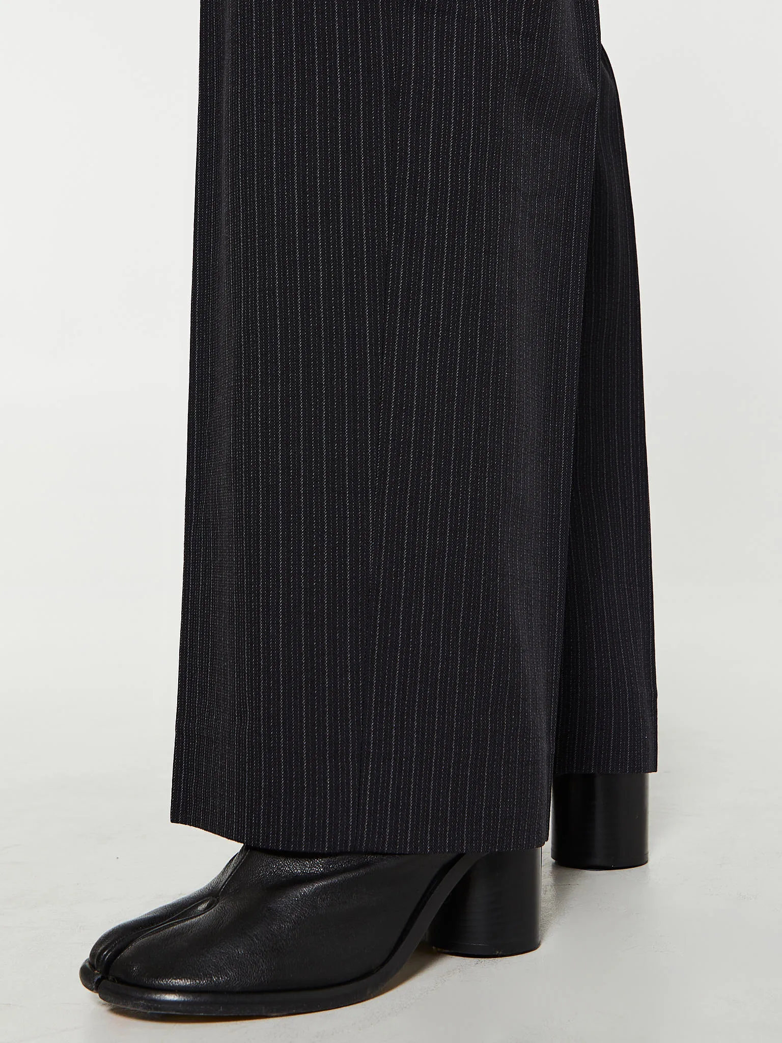 Tailored Pinstripe Trousers in Black