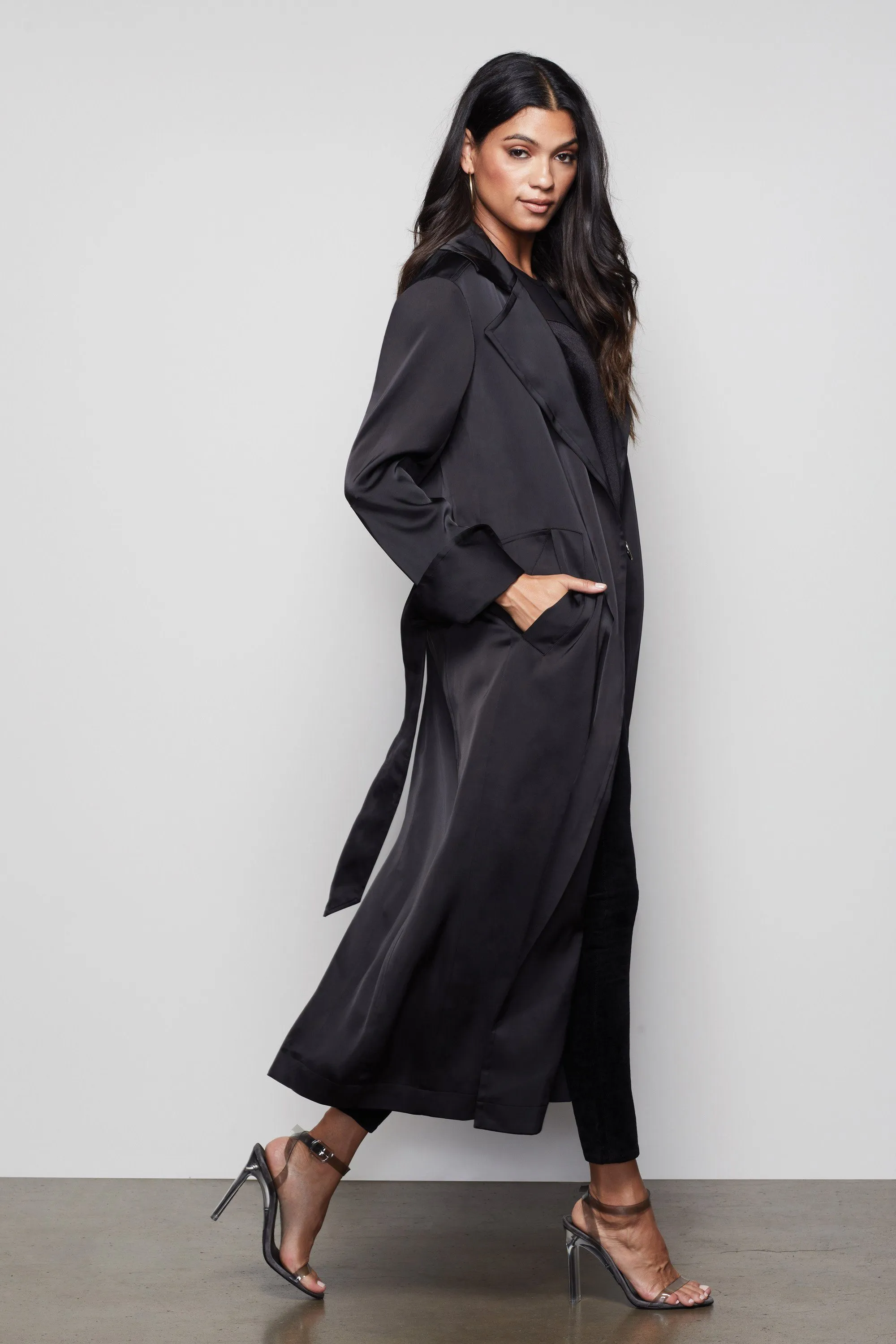 THE SATIN TRENCH | BLACK001