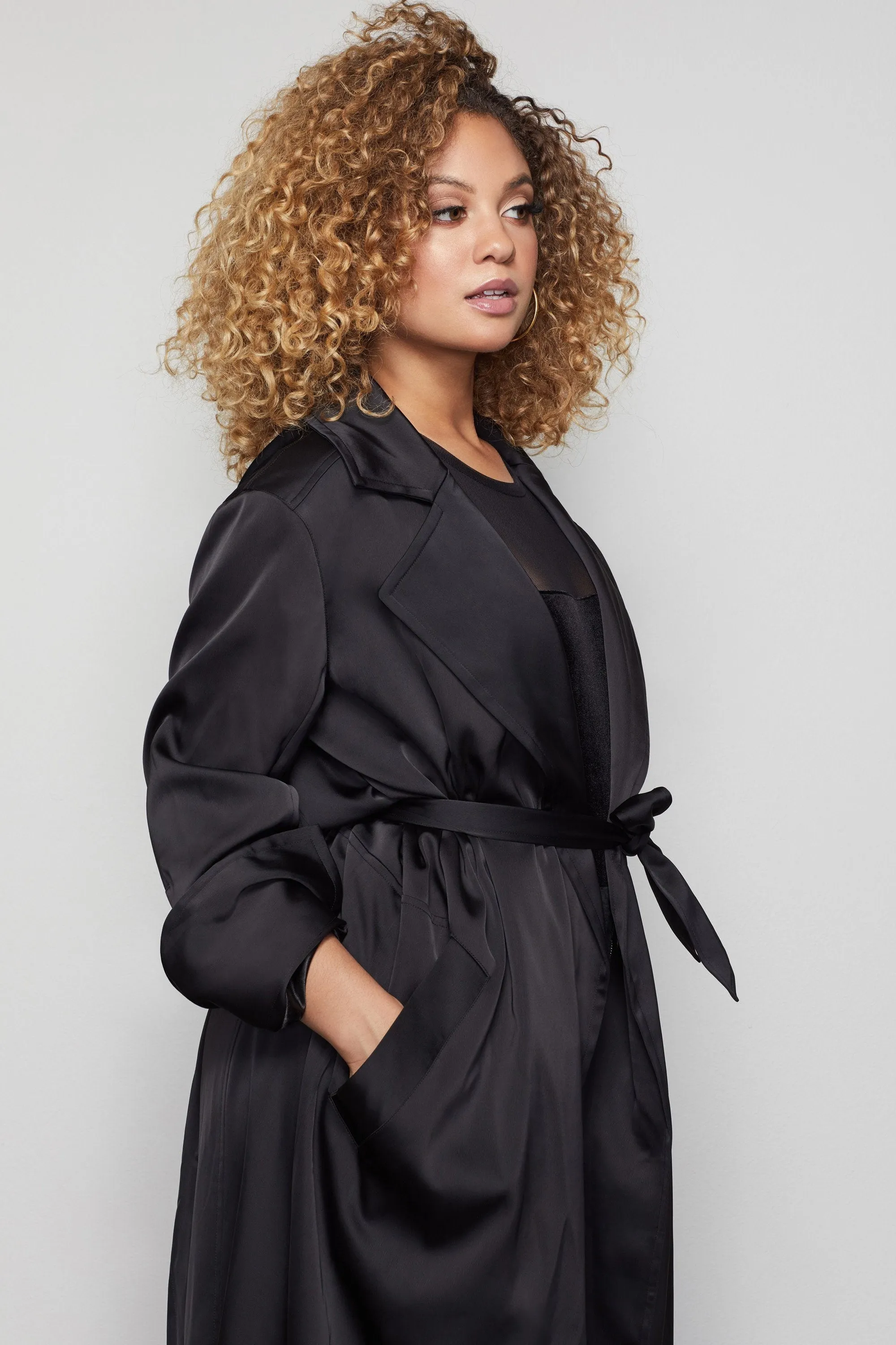 THE SATIN TRENCH | BLACK001