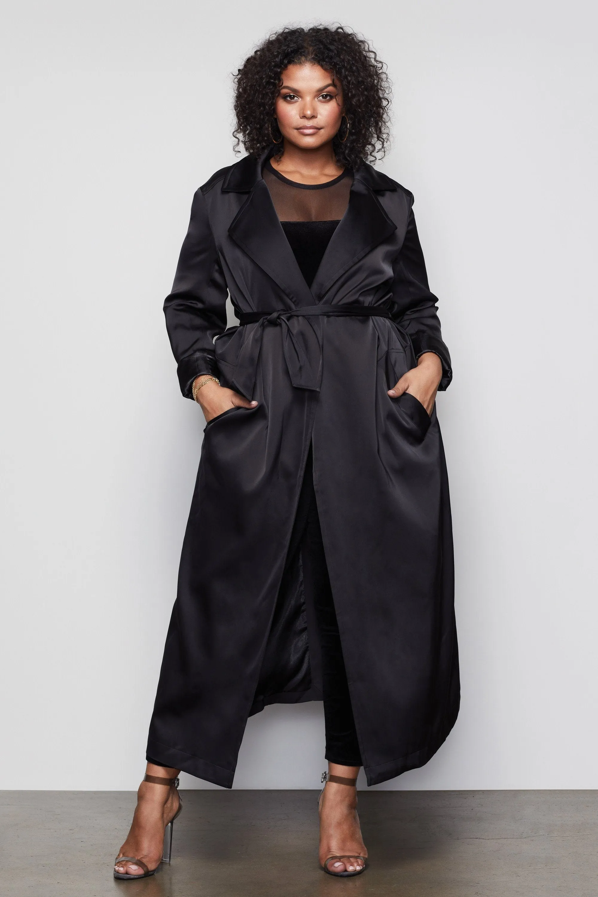 THE SATIN TRENCH | BLACK001