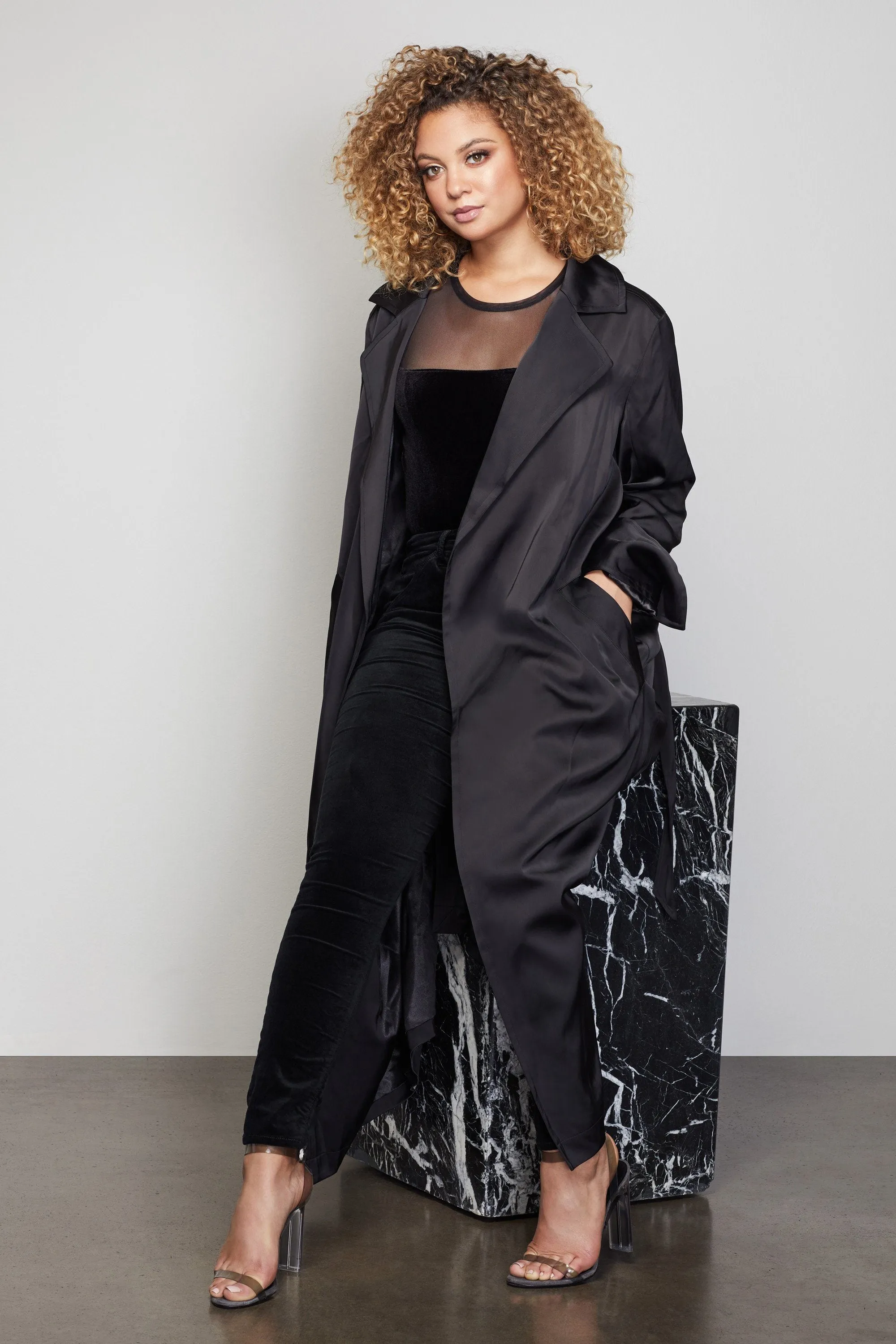 THE SATIN TRENCH | BLACK001