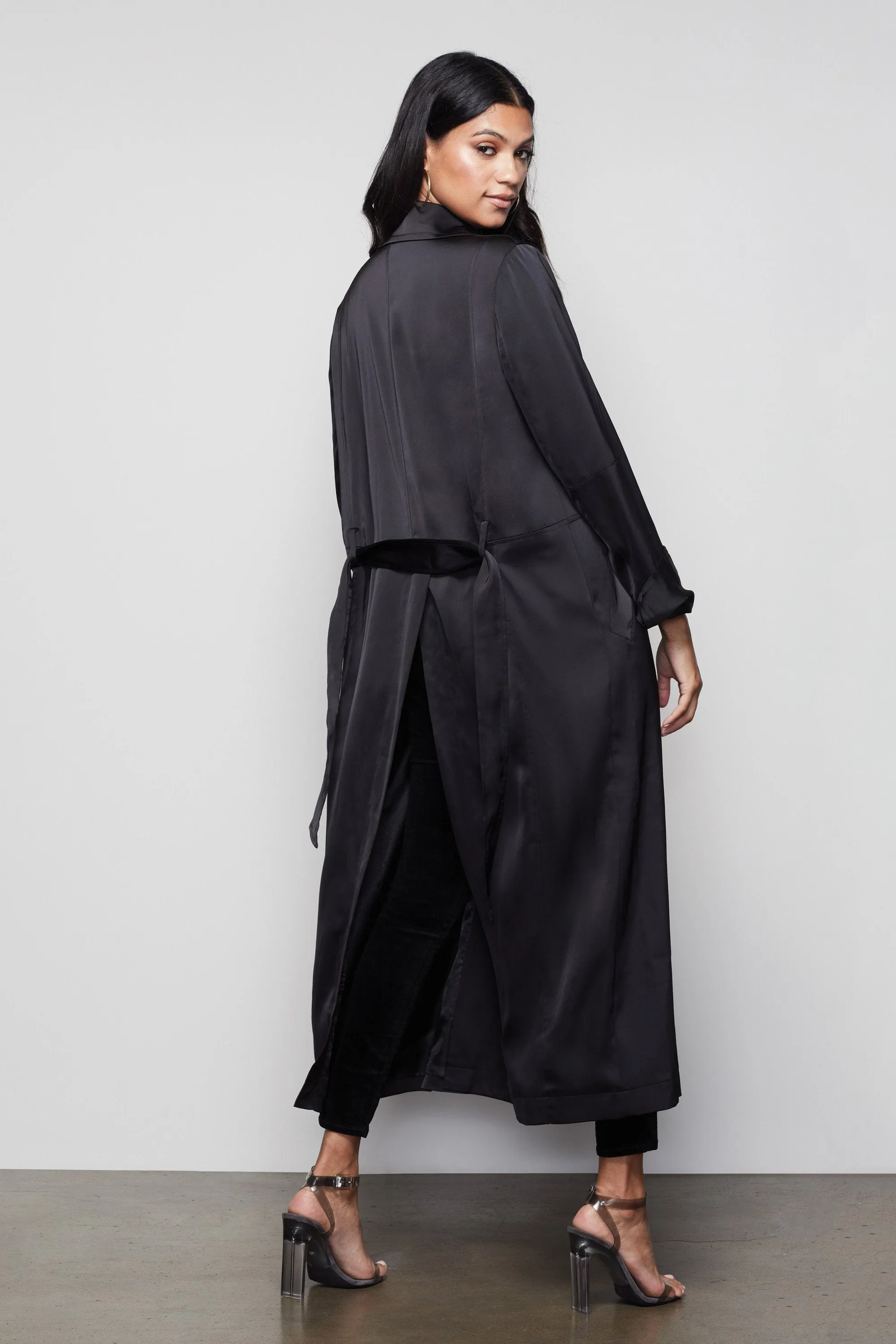 THE SATIN TRENCH | BLACK001