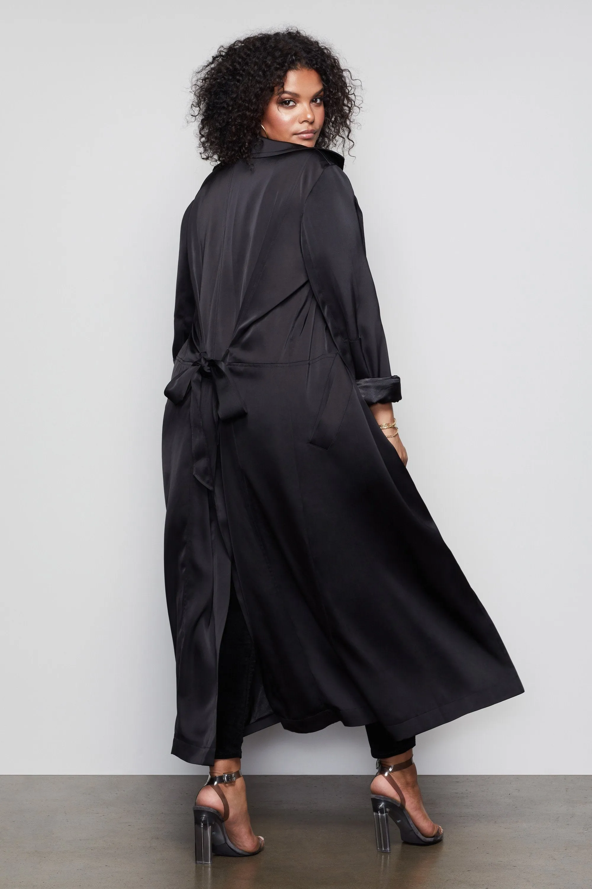 THE SATIN TRENCH | BLACK001