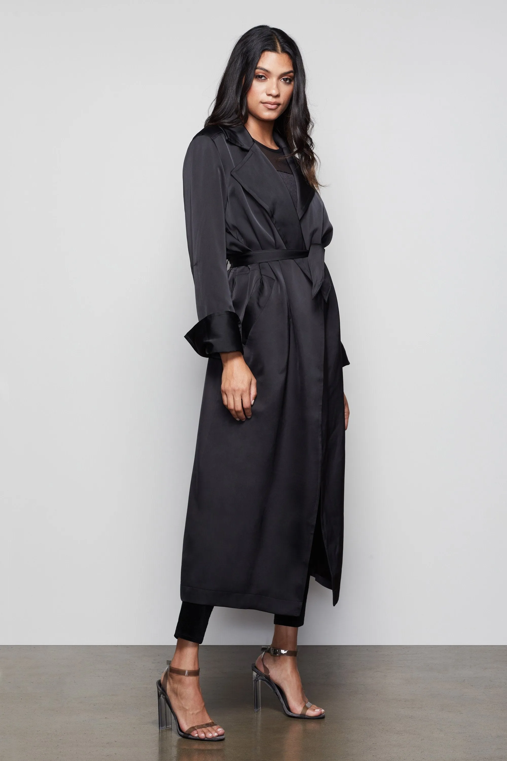 THE SATIN TRENCH | BLACK001