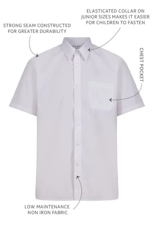 Trutex Easycare White Shirts - Short Sleeve