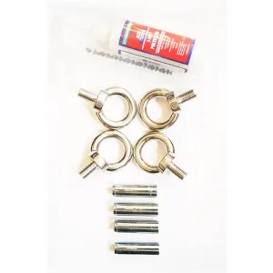 Two Pairs of Stainless Steel Eyebolts & Anchors   1 Tube of Glue