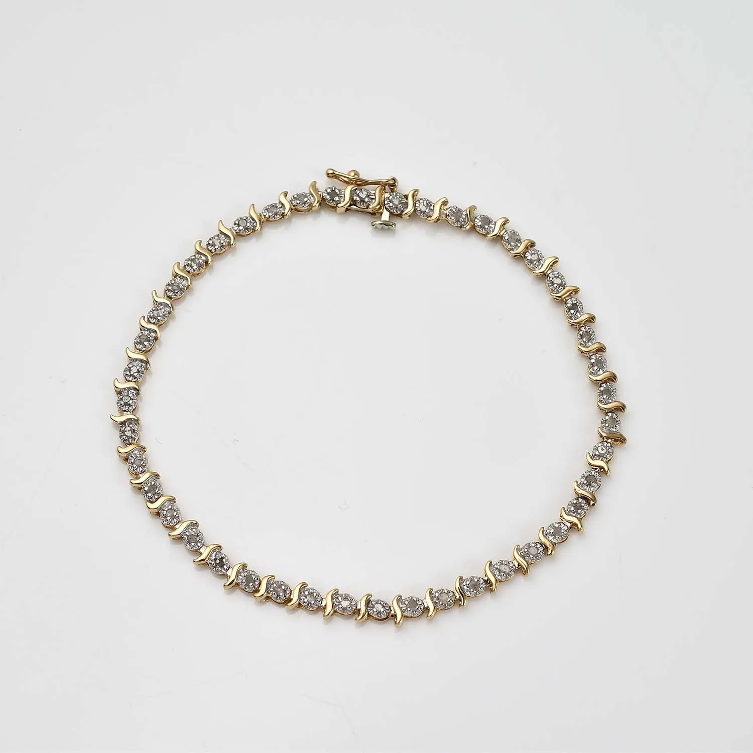 Versa Diamond Tennis Bracelet in 9K Gold, 0.5 ct diamonds