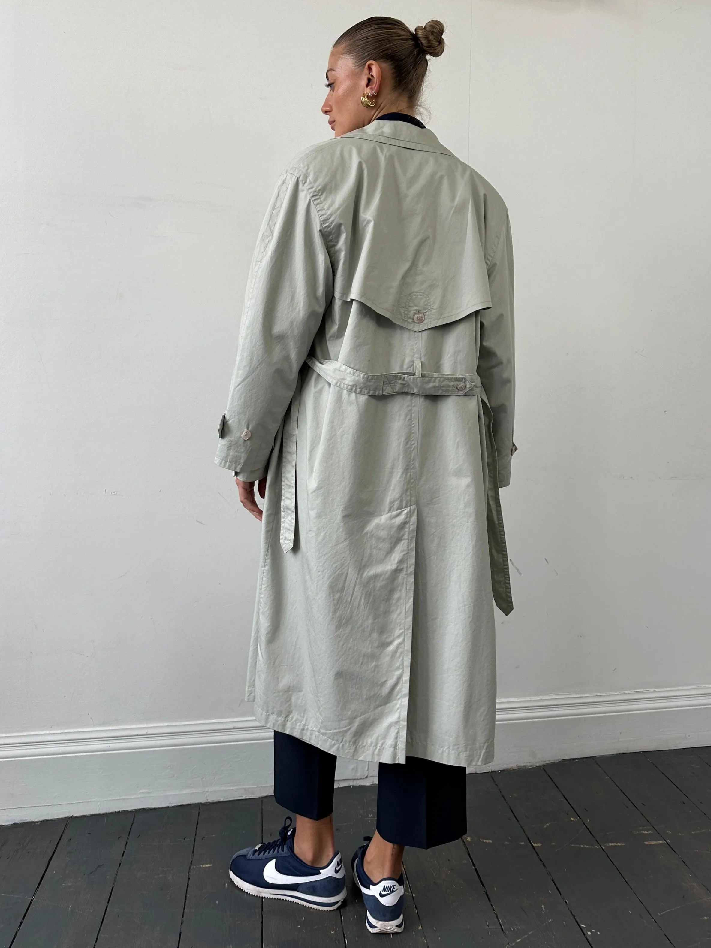 Vintage Showerproof Belted Trench Coat - L