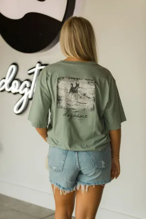 Vintage SS Cotton Tee - Surfing Dog