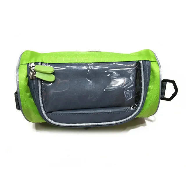 Waterproof Mountain Bike Bicycle Bags Panniers Touch Screen Cycling Phone Bag Case Road Bike Front Tube Handlebar Cylinder Bag