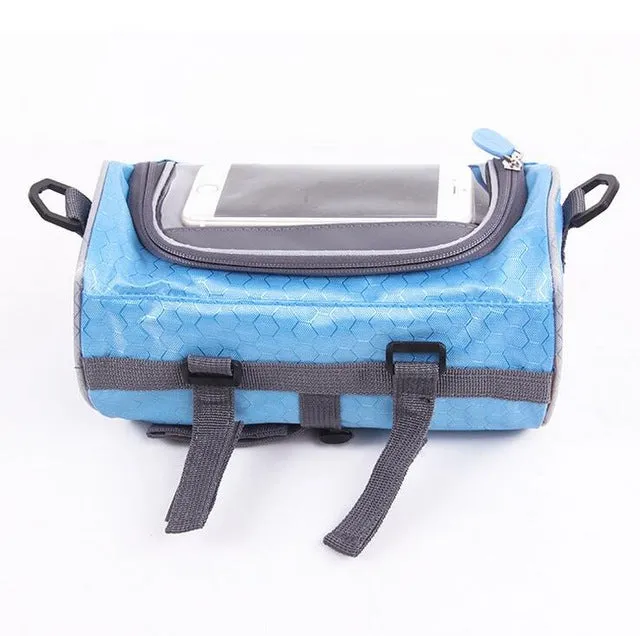 Waterproof Mountain Bike Bicycle Bags Panniers Touch Screen Cycling Phone Bag Case Road Bike Front Tube Handlebar Cylinder Bag