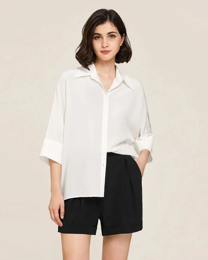 Weekend Oversize Silk Blouse Natural White