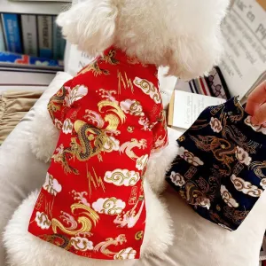 Winter Warm Dog Jacket  Chinese Styles Embroidery Clothes