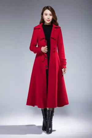 Winter wool coat, long wool coat 1858#