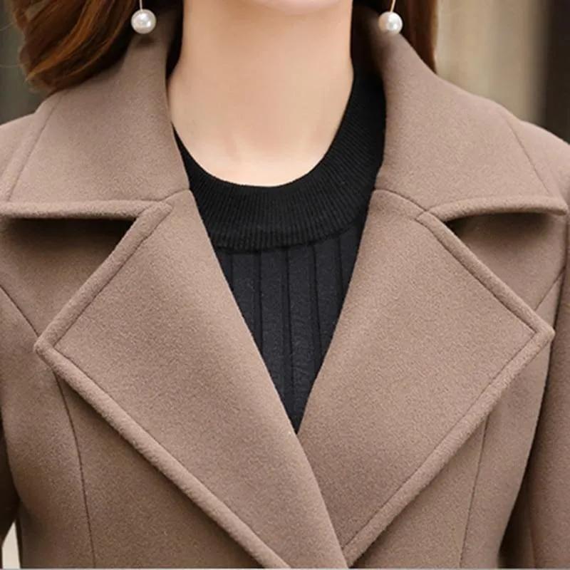 Winter Wool Coats Warm  Slim Fit Fashion Casual Office Blends Coat