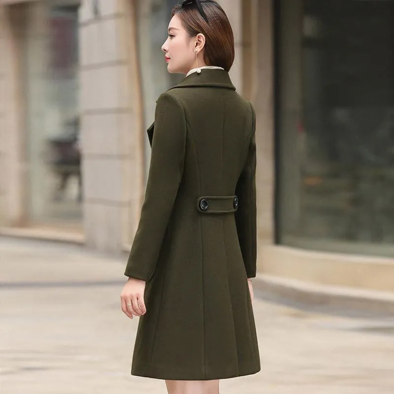 Winter Wool Coats Warm  Slim Fit Fashion Casual Office Blends Coat