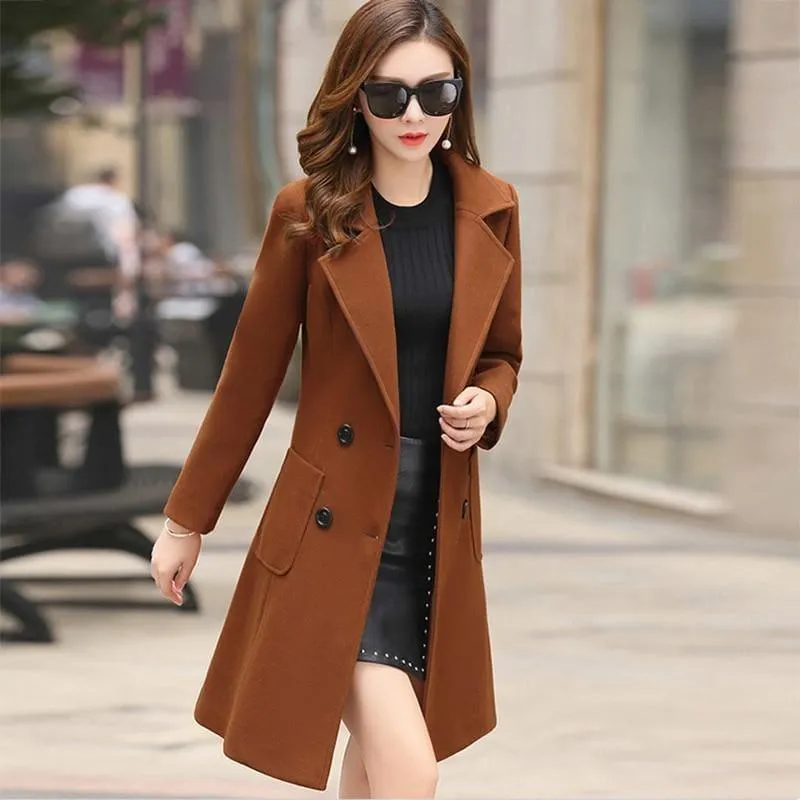 Winter Wool Coats Warm  Slim Fit Fashion Casual Office Blends Coat