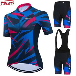 Women Cycling Jersey Set 2023 Summer Breathable Short Sleeve Cycling Clothing Quick-Dry MTB Bike Cycling Clothes Suit