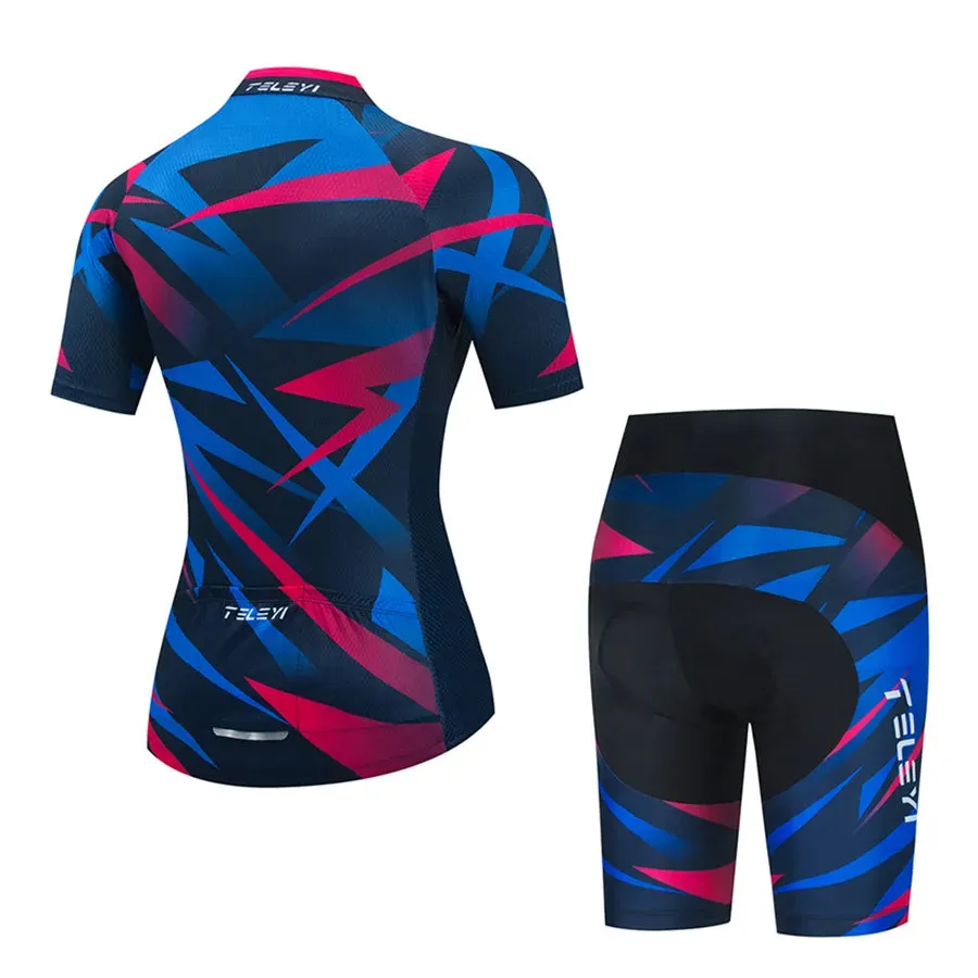 Women Cycling Jersey Set 2023 Summer Breathable Short Sleeve Cycling Clothing Quick-Dry MTB Bike Cycling Clothes Suit