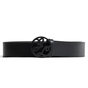 Womens Brynn Leather Grain Belt Black - AW24