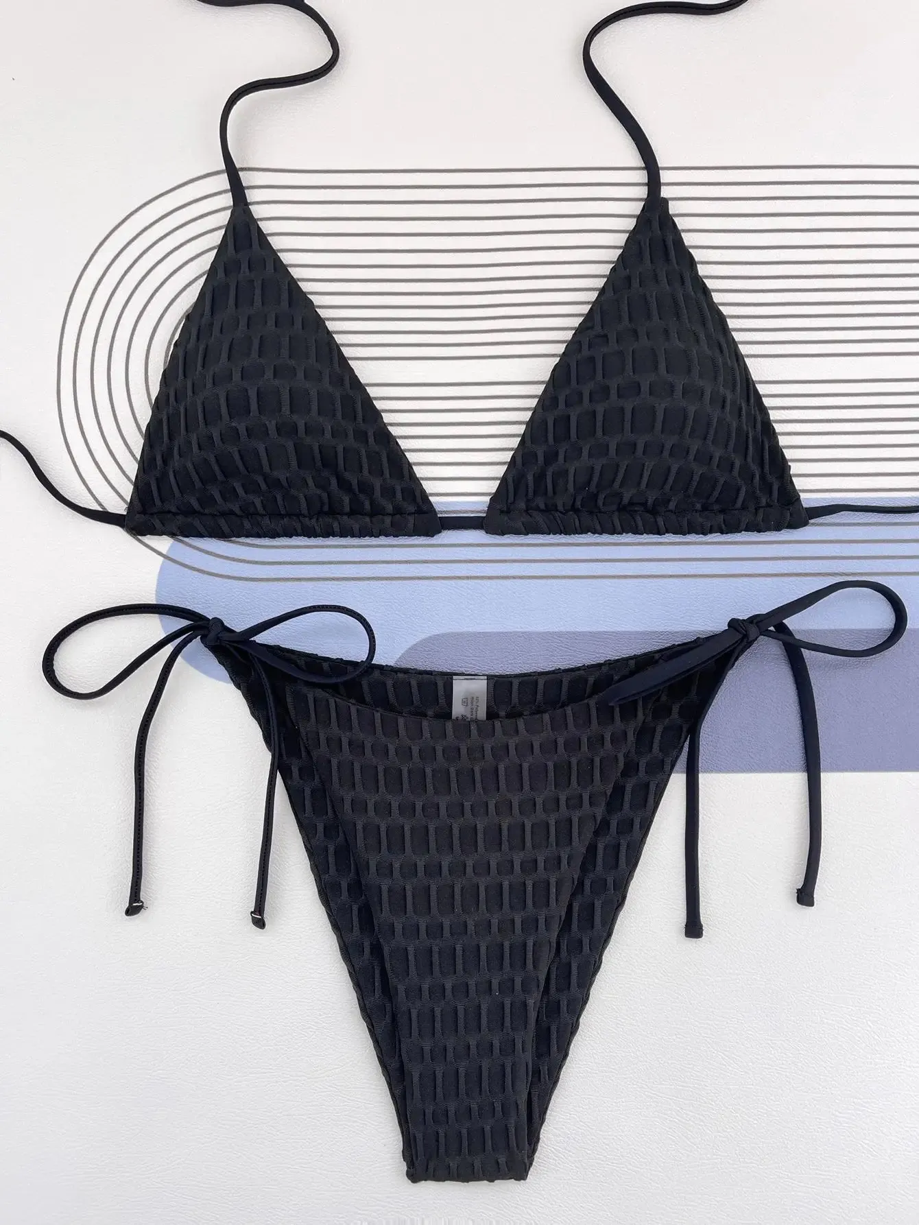 Women's Contrast Binding Swimsuit - Sparkle String Bikini