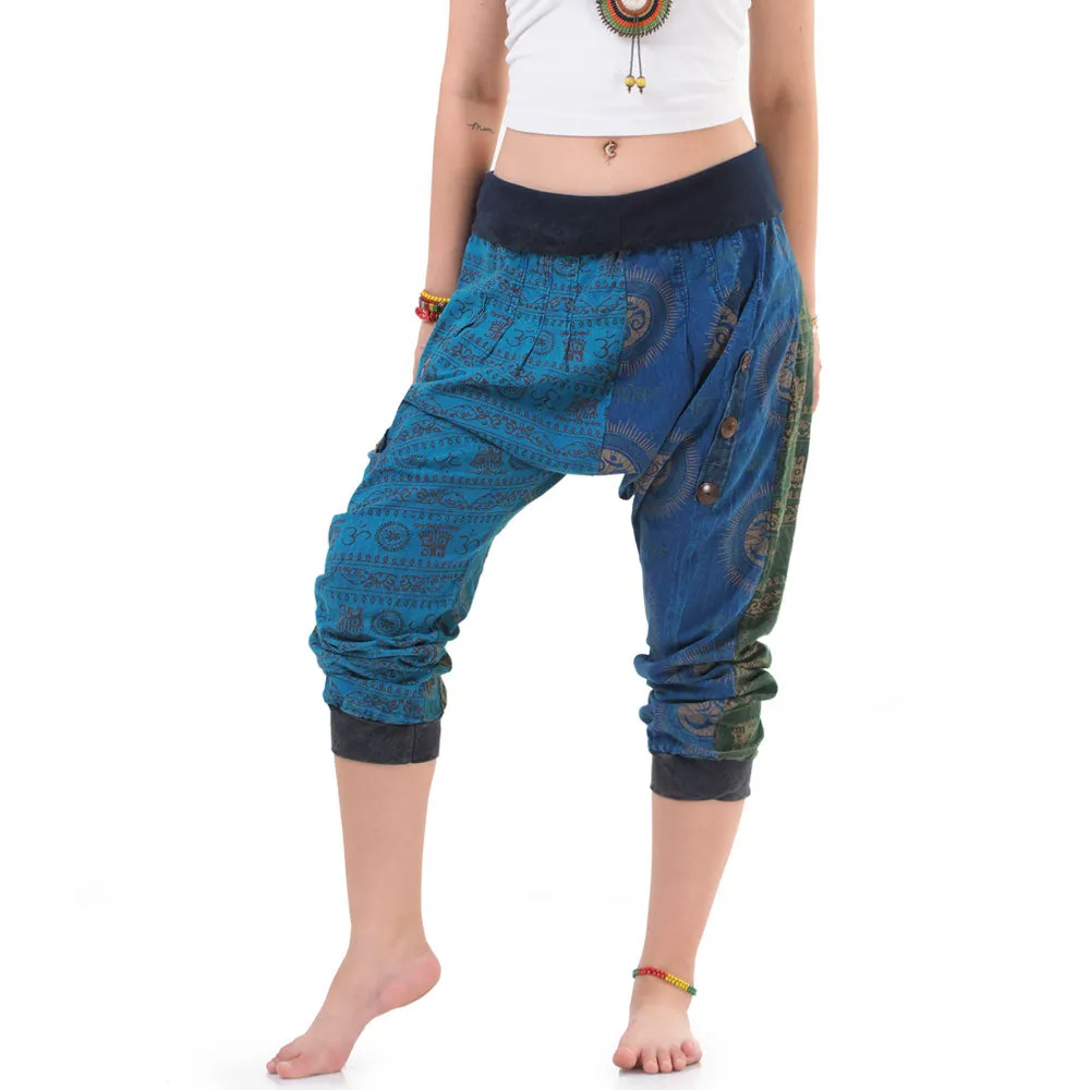 Women’s Patchwork Capri Harem Pants Spiritual Glow