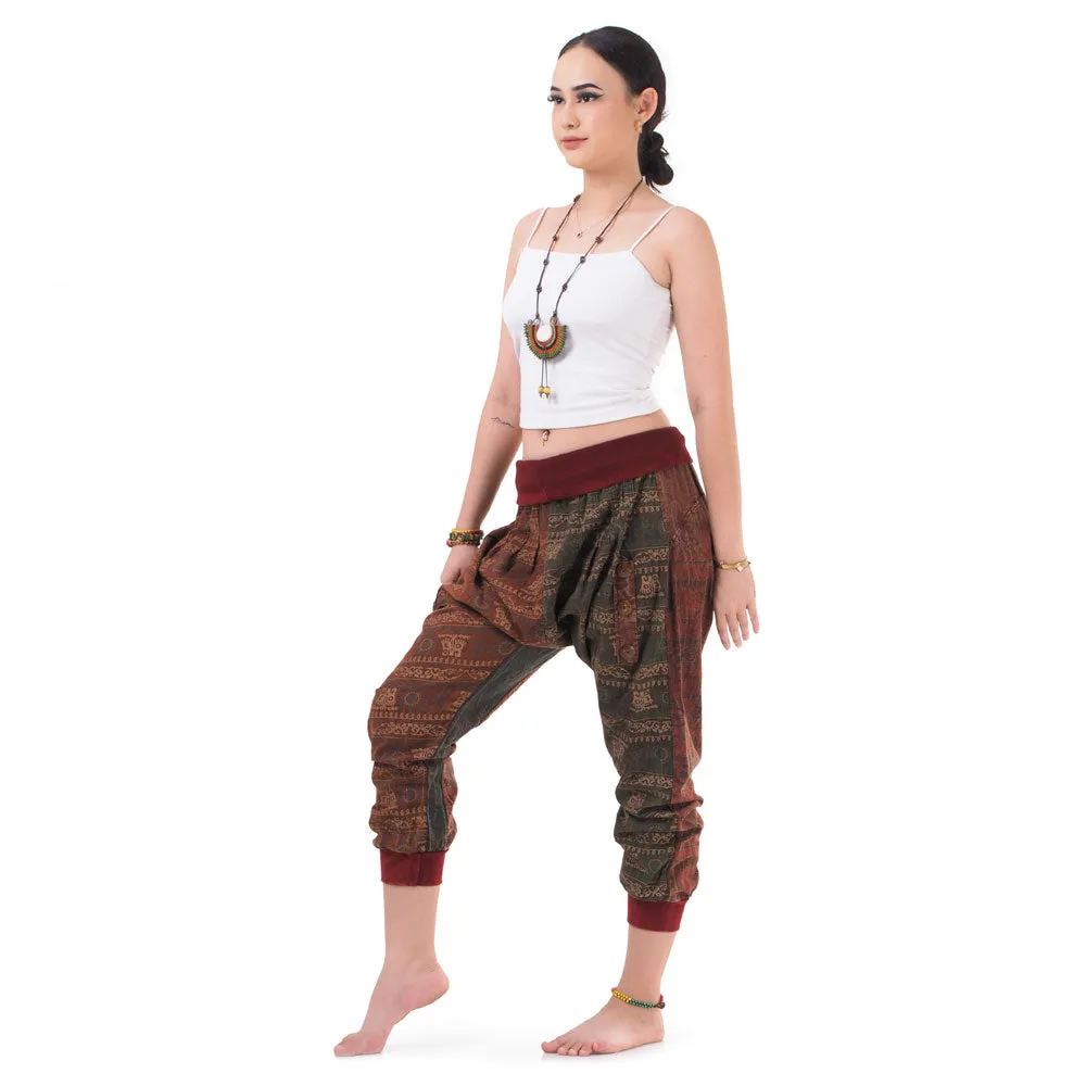 Women’s Patchwork Capri Harem Pants Spiritual Glow