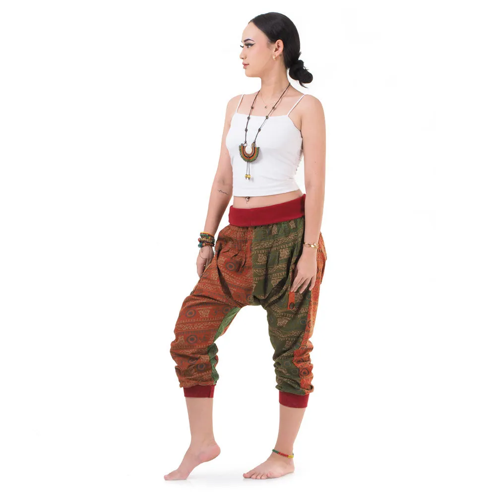 Women’s Patchwork Capri Harem Pants Spiritual Glow