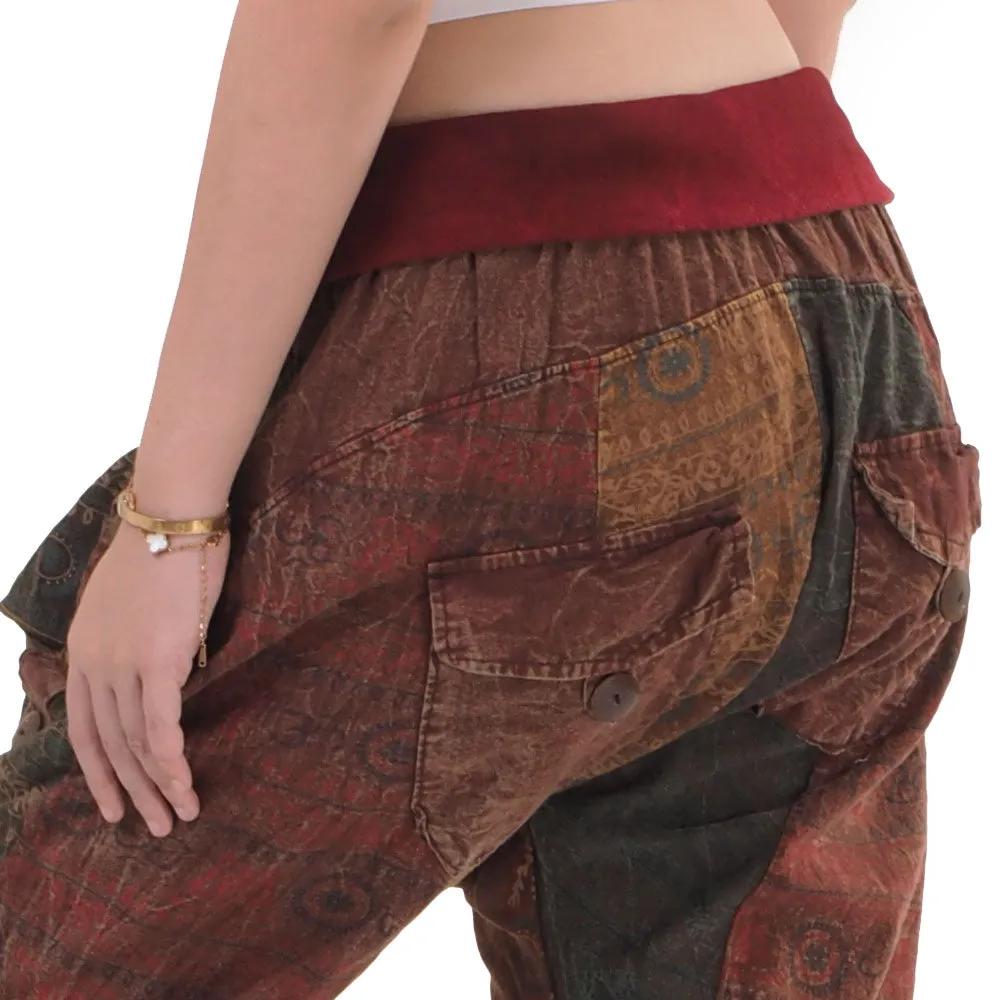 Women’s Patchwork Capri Harem Pants Spiritual Glow