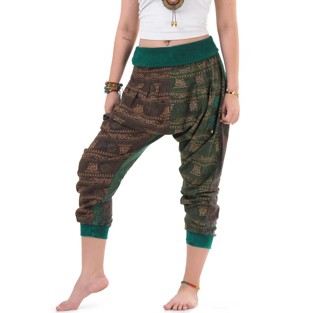 Women’s Patchwork Capri Harem Pants Spiritual Glow