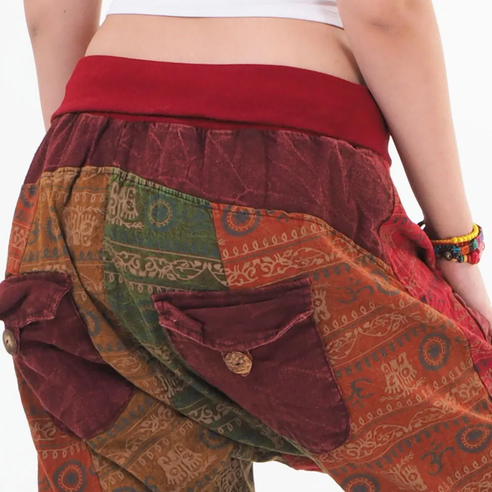 Women’s Patchwork Capri Harem Pants Spiritual Glow