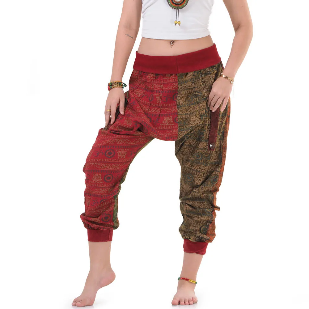 Women’s Patchwork Capri Harem Pants Spiritual Glow