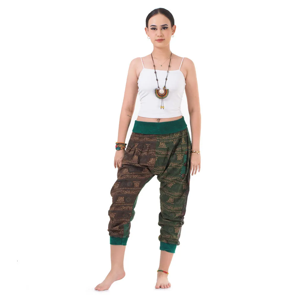 Women’s Patchwork Capri Harem Pants Spiritual Glow