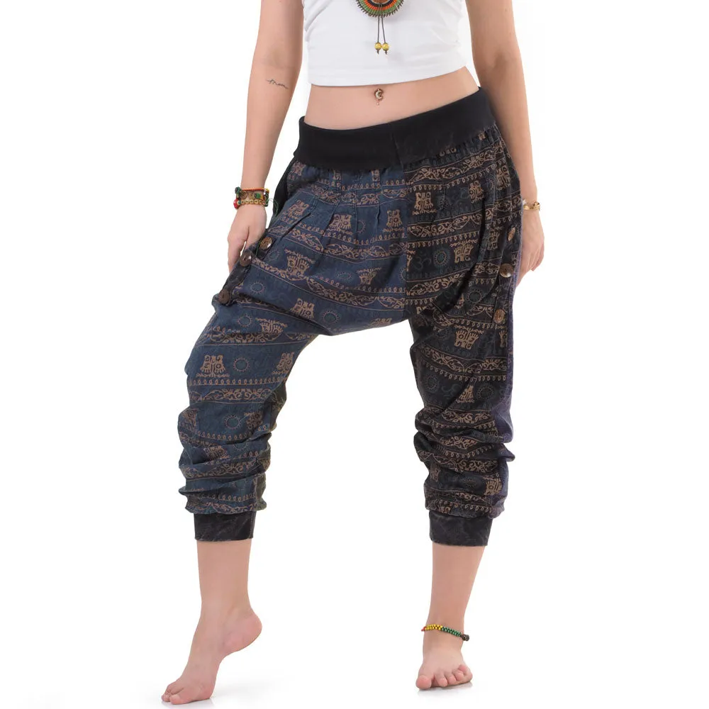 Women’s Patchwork Capri Harem Pants Spiritual Glow