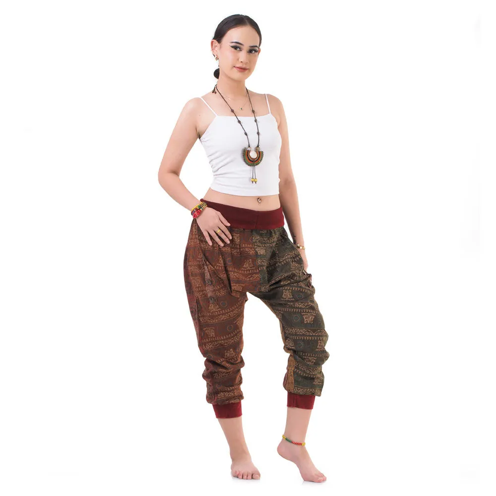 Women’s Patchwork Capri Harem Pants Spiritual Glow