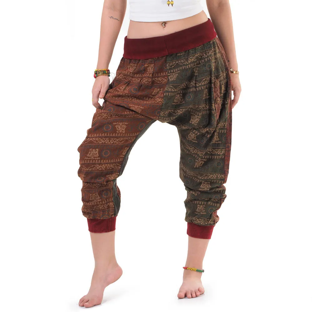 Women’s Patchwork Capri Harem Pants Spiritual Glow