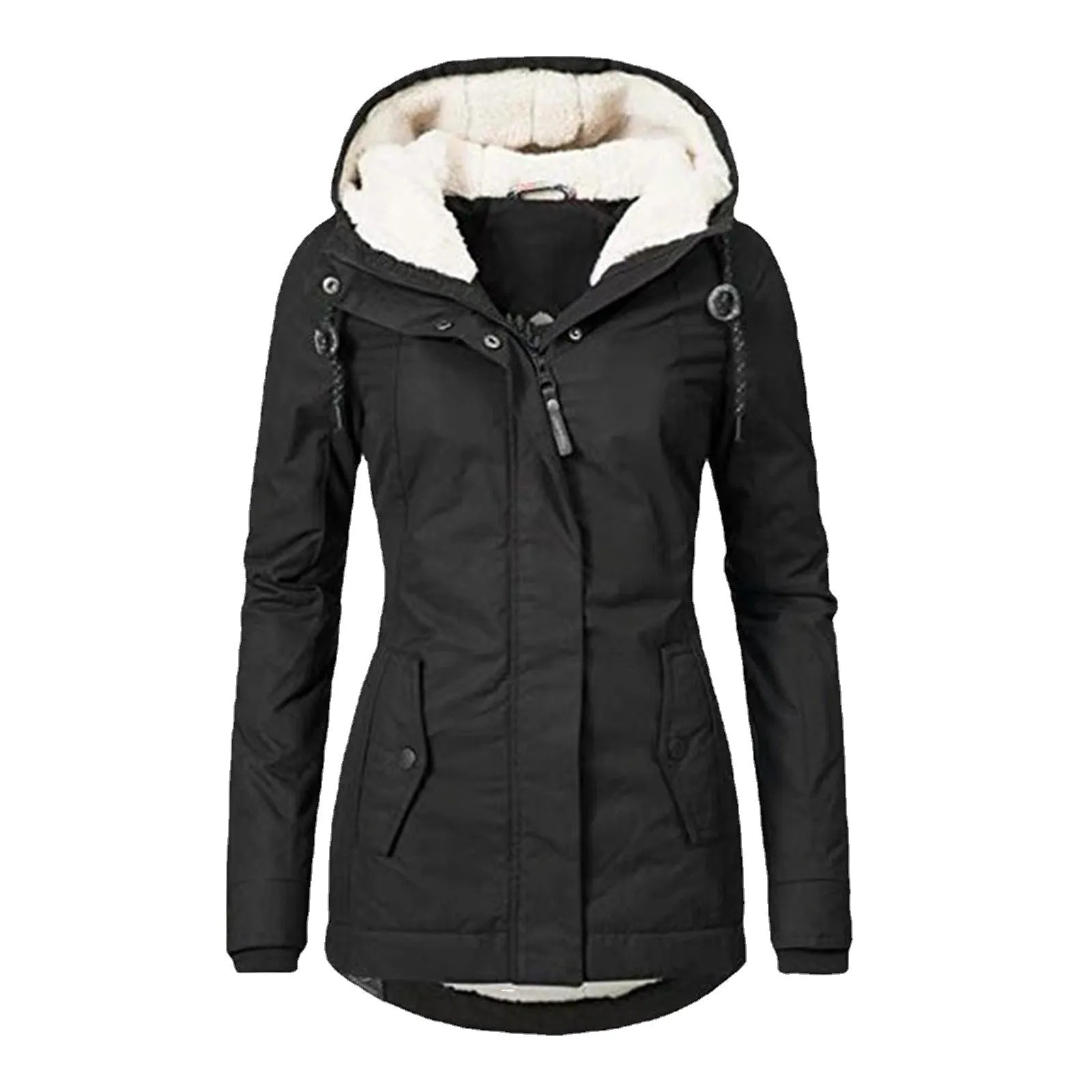 Women's Source Winter Cotton Style Overcome Fleece-lined Coats