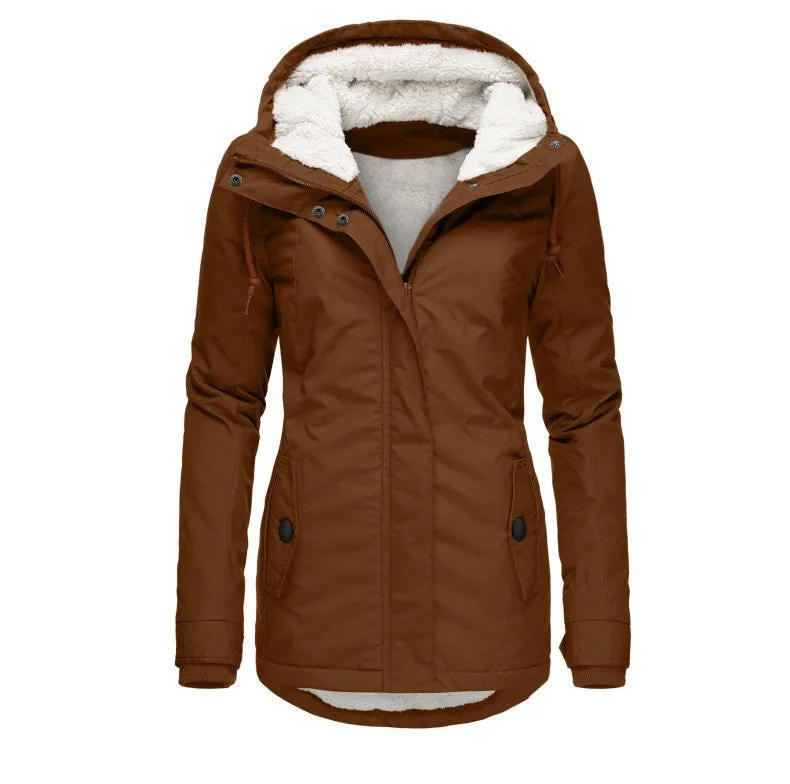 Women's Source Winter Cotton Style Overcome Fleece-lined Coats