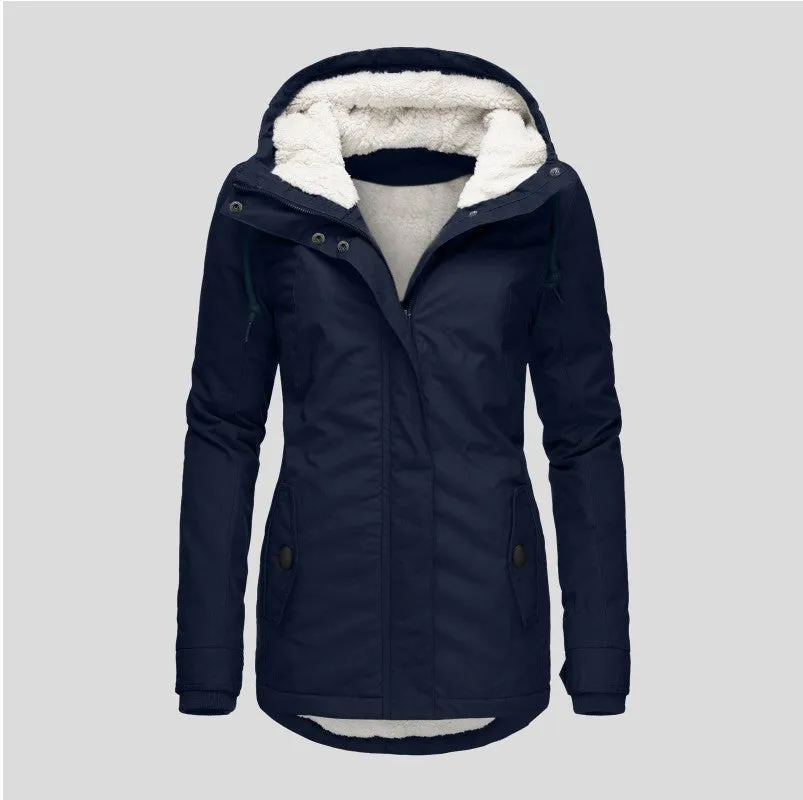 Women's Source Winter Cotton Style Overcome Fleece-lined Coats