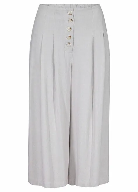 Women's Tribal Jeans | Capri Palazzo Pant with Button Accent | Flax