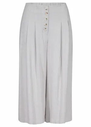 Women's Tribal Jeans | Capri Palazzo Pant with Button Accent | Flax