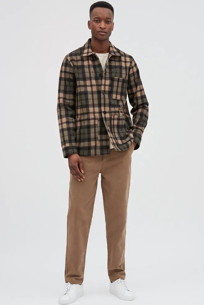 WS-7722W MARC JACOBS-INSPIRED PLAID PRINT LIGHTWEIGHT WOOL COATING. ITALY