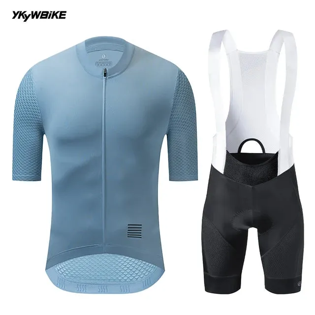 YKYW 2024 Men's Cycling Set Breathable Back Pocket Reflective Cycling Jersey and 5H Ride Bib Shorts 8 Perfect Combinations